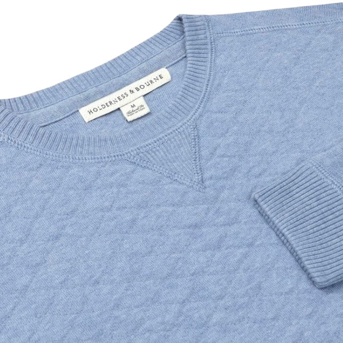 Holderness & shops Bourne The Ward Quilted Sweater In Atlantic Blue. Size Medium. 100%